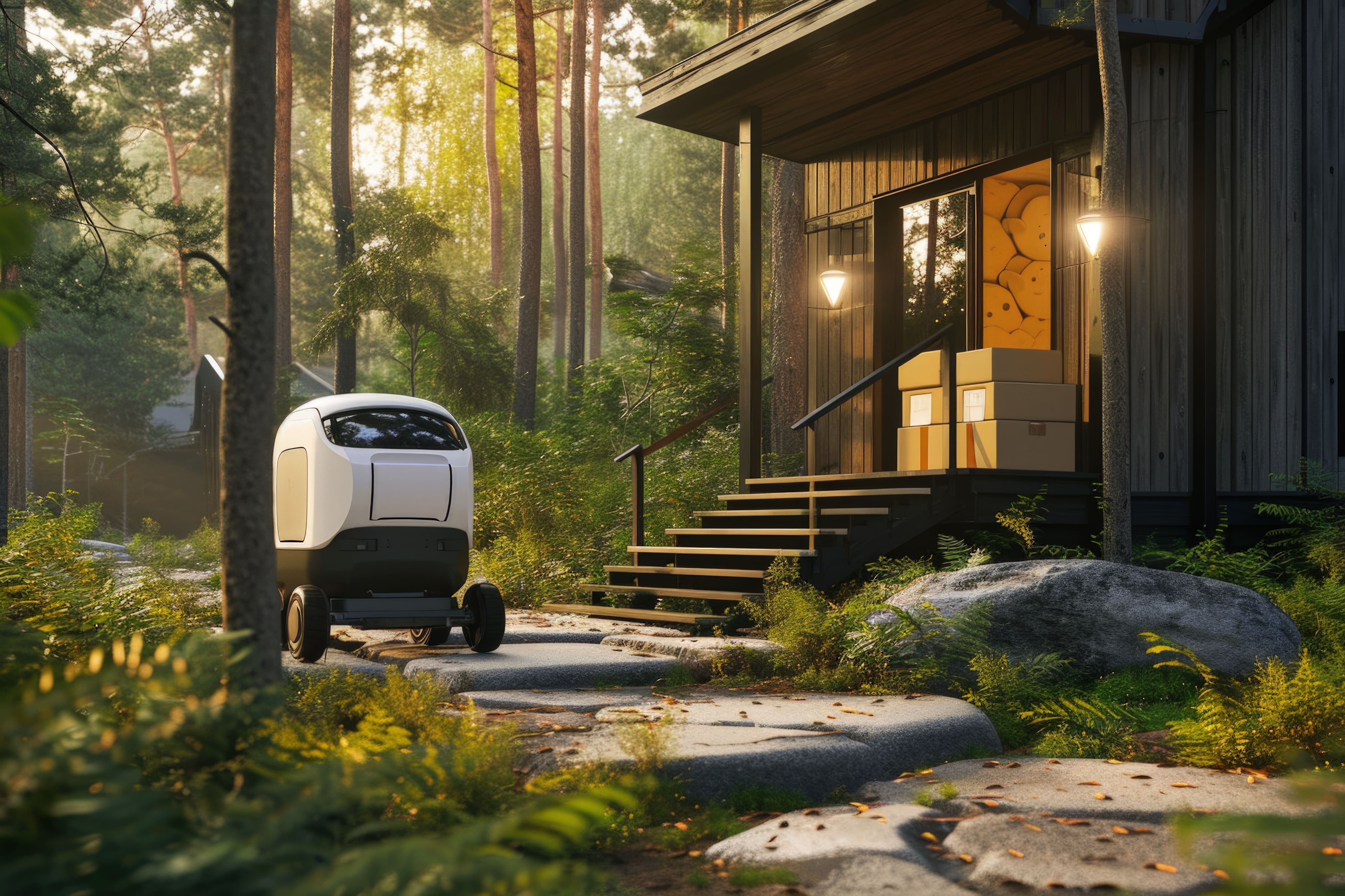 delivery-robot-futuristic-environment